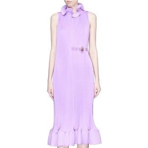 Tibi Pleated Silver Dress XS/S